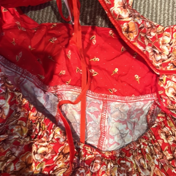 NWT FREE PEOPLE ponderosa mini dress in strawberry combo - Picture 14 of 15